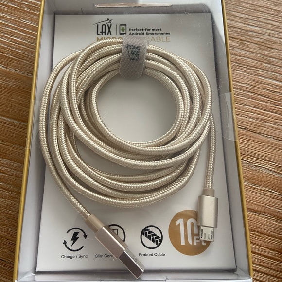BNIB! 10ft Micro- USB Cable Charging Cord - Picture 2 of 5